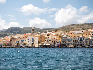 Syros town in a sunny day