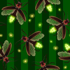 Firefly seamless vector pattern