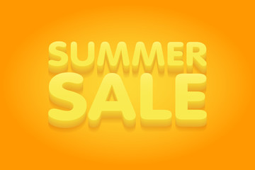 Summer Sale yellow and orange banner vector illustration