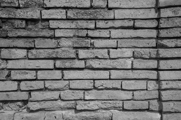 Old brick wall background black and white concept