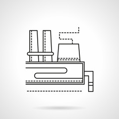 Industrial area flat line vector icon