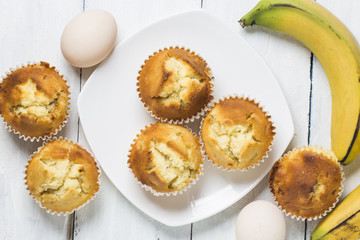 Homemade Banana Nut Muffins Ready to Eat