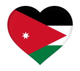 Flag of Jordan shaped like a Heart.