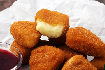 Fried Camembert with Cranberry sauce