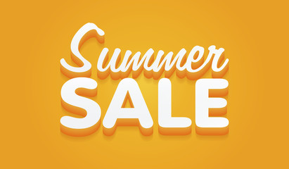 Summer Sale yellow and orange banner vector illustration