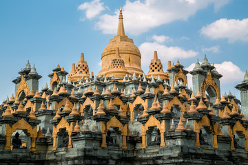Fototapeta na wymiar Sandstone Pagoda in Pa Kung Temple at Roi Et of Thailand