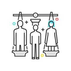 Color box icon, divorce illustration, icon