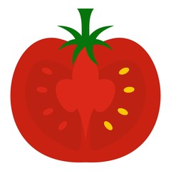 Red half of tomato icon isolated