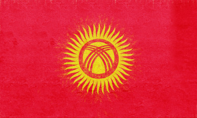 Flag of Kyrgyzstan Grunge.