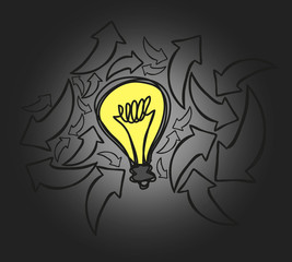 Cloud of arrows isolated on a background