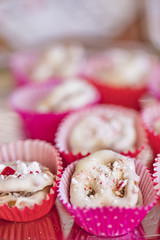 White chocolate pretzels on display