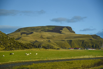 beautiful mountain landscape in summer of Iceland