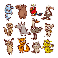 Fototapeta premium Cartoon Animals Set