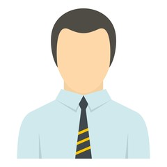 Man in business suit as user icon isolated