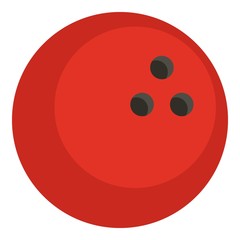 Red marbled bowling ball icon isolated