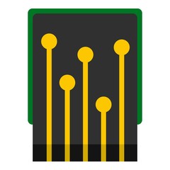 Computer processor icon isolated