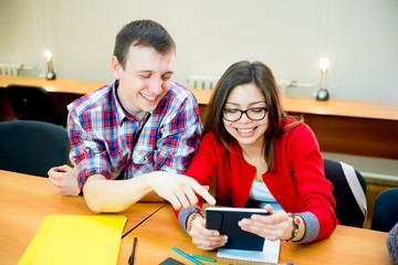 College students on a lesson