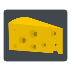 Piece of cheese icon isolated