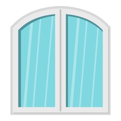 White window arched frame icon isolated