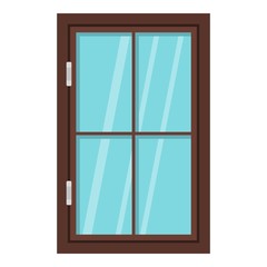 Closed brown window icon isolated