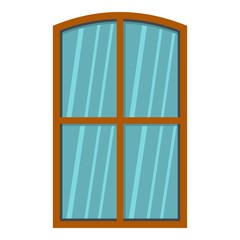 Wooden brown window icon isolated