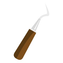 Probe, dental tool icon isolated