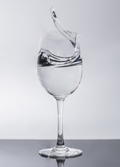 Wasser spritzt im Glas