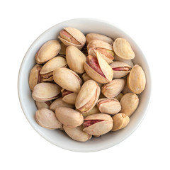 Pistachios in a Round Bowl Isolated