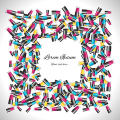 Square Frame of Multicolored Nail Polish