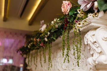 archway of many beautiful flowers, wedding arch with peonies Flowers for a wedding arch