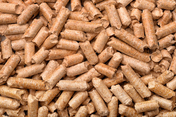 Close up of wood pellets