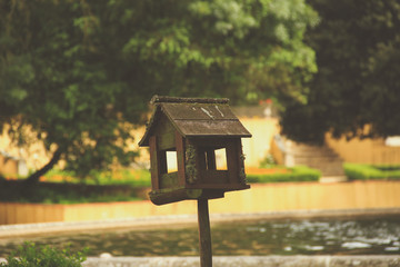 wooden bird house