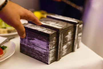 old wooden box and wooden table