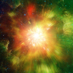 Big explosion in space and relic radiation. Elements of this image furnished by NASA...