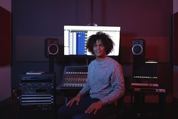 Portrait of male audio engineer