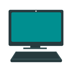 desk computer with keyboard icon image vector illustration design 