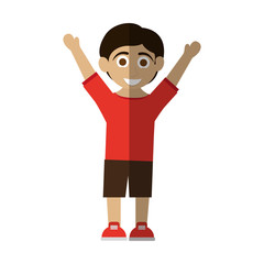 happy smiling boy raising arms icon image vector illustration design 