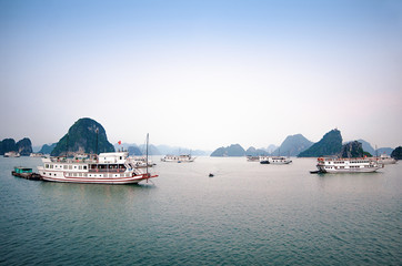 Cruise boats on Halong bay, Vietnam