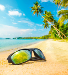 Sunglasses on the beach