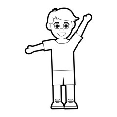 happy smiling boy with stretched arms icon image vector illustration design 