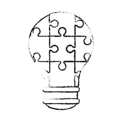 lightbulb made of puzzle pieces teamwork concept image vector illustration design 