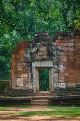 Fototapeta premium Ta Prohm temple ruins in Angkor, Siem Reap, Cambodia.