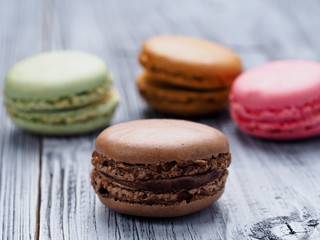 Colorful French macarons