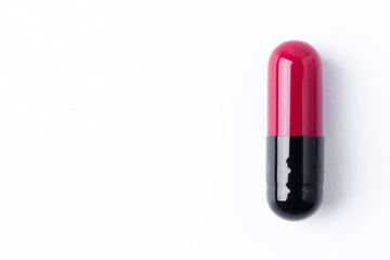 pills capsules isolated on white background.