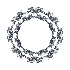 florishes crown decoration ornament outline vector illustration