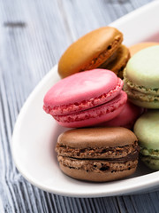 Colorful French macarons