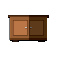 wooden side table furniture design vector illustration