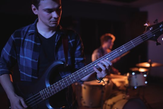 Guitarist playing electric guitar