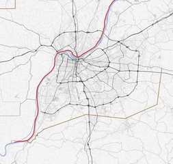 Map Louisville. Kentucky Roads - 145789907