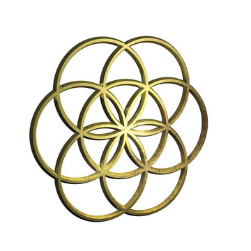 Blume des Lebens - Gold frei